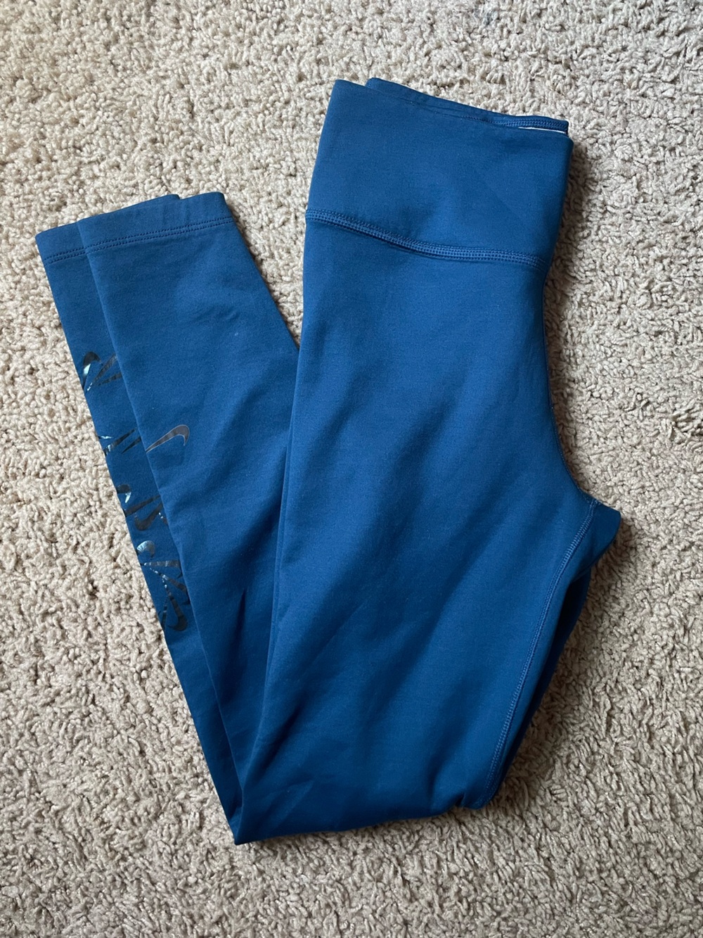 Nike Teal-Blue Therma-FIT Leggings with Swoosh Tag